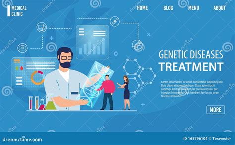 Genetic Disease Treatment Service Landing Page Stock Vector
