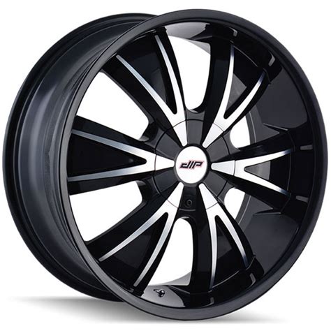Dip D38 Vibe Gloss Black With Machined Face Center Cap Dually Wheels