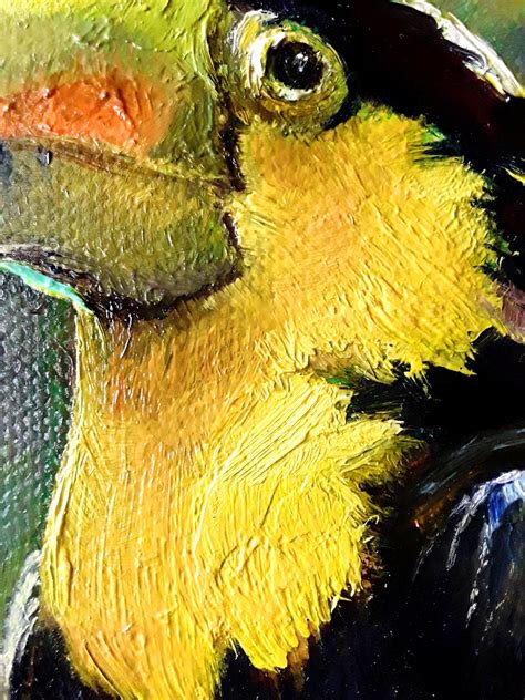 Toucan Painting Tropical Birds Original Art Animal Oil Etsy