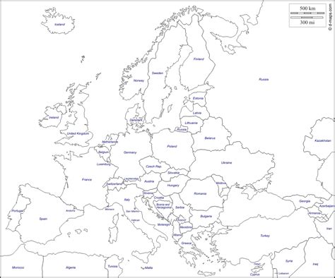 Mappa Europa Da Stampare