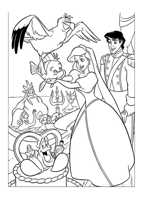 La Petite sirène  mariage  Coloriage La petite Sirène (Ariel