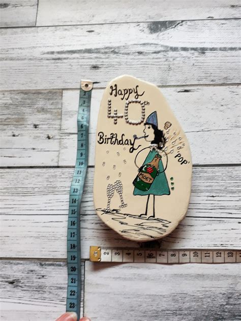 40th birthday gift for women 40th birthday keepsake pebble | Etsy