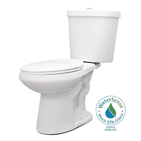 Glacier Bay Piece GPF GPF High Efficiency Dual Flush Complete Elongated Toilet In