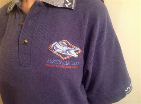 Crocodile Hunter Steve Irwin Australia Zoo Blue Polo Shirt