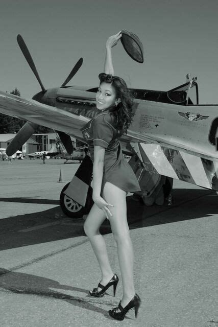 Ww2 Famous Pinup P 51 Sexy Girl War Photo Aviation Plane