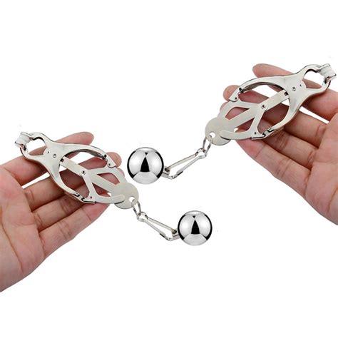 Metal Labia Nipple Clamps Breast Clips Weights Hanging Tease For Women Sex Toys Bondage