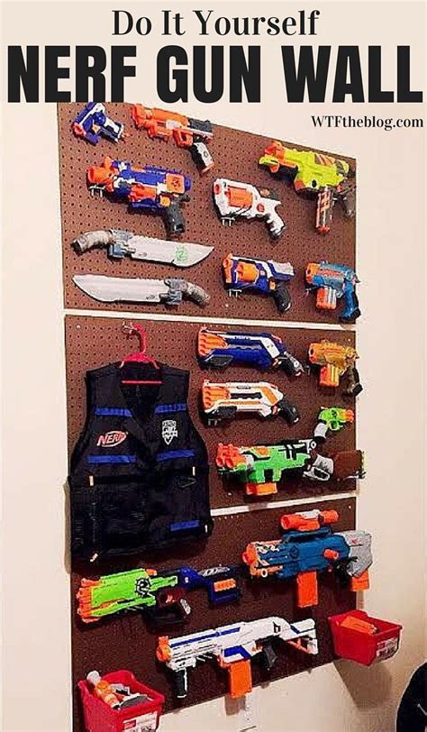Nerf gun wall storage diy home project diy. Pin on Activities & Crafts for Boys