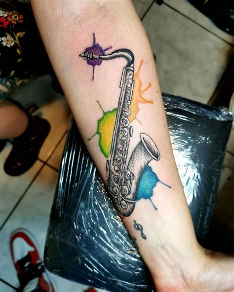 30 Pretty Saxophone Tattoos Show Your Temperament Style Vp Page 13
