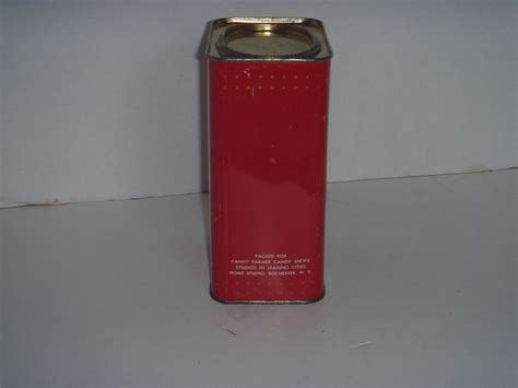 old vintage fanny farmer filled hard candies red can tin olive can chicago 1860807681