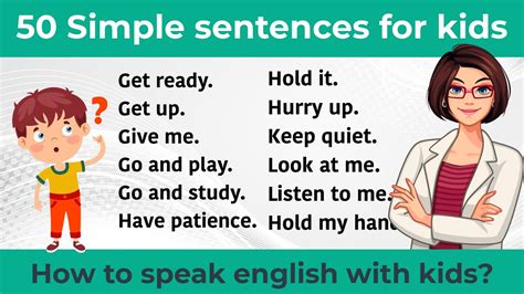 50 Simple Sentences For Kids Spoken English For Kids Daily Use