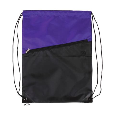 Two Tone Custom Drawstring Backpack W Zipper Custom Backpacks Epr