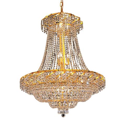 Elegant Lighting 18 Light Gold Chandelier With Clear Crystal Eleca2d30g