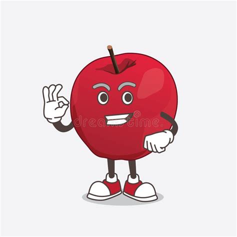 Apple Cartoon Mascot Character With Calling Gesture Stock Vector