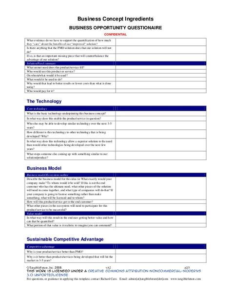 Sample paper for business studies class 12. Business Concept Template