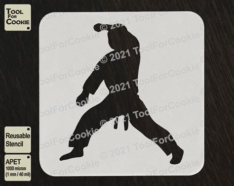 Karate Player Stencil Karate Stencil Custom Stencil Any Etsy
