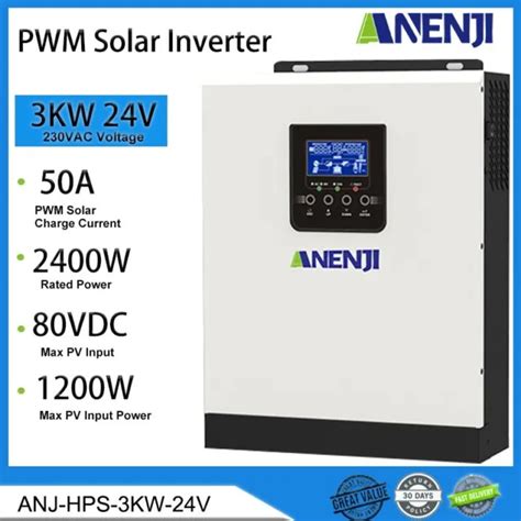 Pwm 3kva Solar Inverter Off Grid Hybrid 2400w 220vac Dc 24v Pure Sine Wave 190 33 Picclick