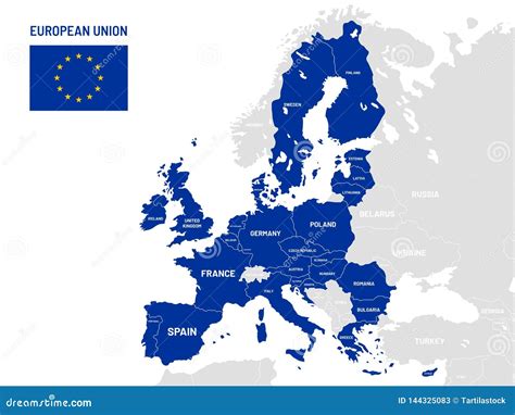 European Union Countries Map Eu Member Country Names Europe Land
