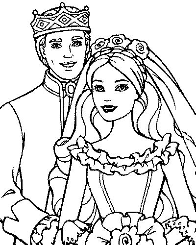 Dessin barbie et ken à imprimer. coloriage mariage barbie et ken