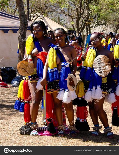 Women In Traditional Costumes Before The Umhlanga Aka Reed Dance 01 09 2013 Lobamba Swaziland
