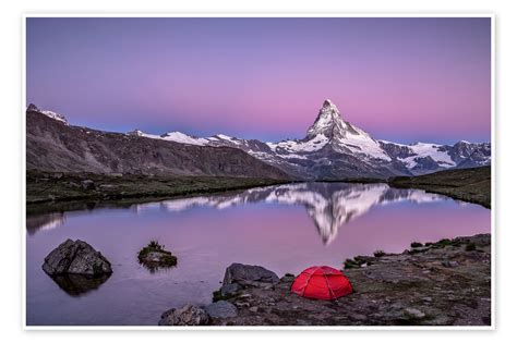 Sunrise At Matterhorn Valais Switzerland Print By Achim Thomae