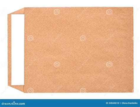 Open Brown Envelope With Paper Letter Inside Stock Photo Image Of