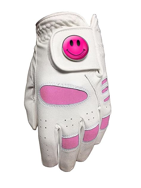 Ladies Pink Golf Glove Size Medium Pink Smiley Golf Ball Marker