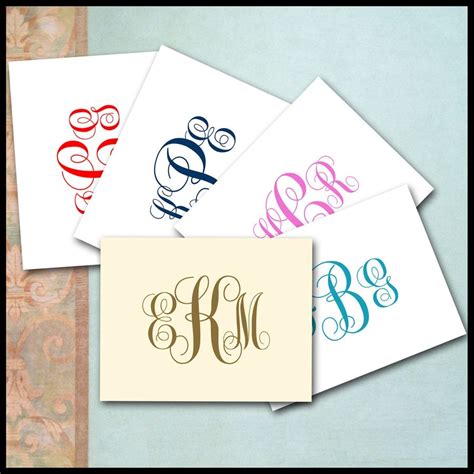 Monogram Note Cards Monogram Stationery Ivory And Cocoa