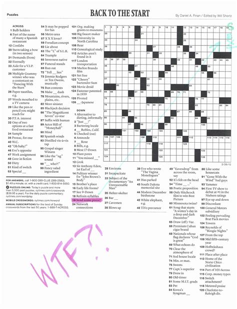 The new york times crossword is probably the most recognizable crossword puzzle. New York Times Crossword Printable Free | Free Printable