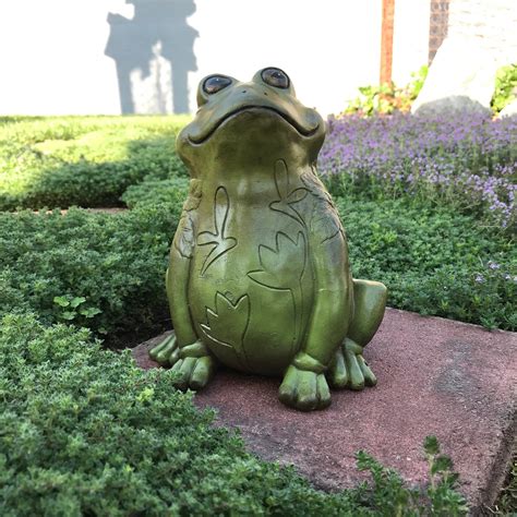 Frog Housewarming T Concrete Patio Frog Statue Hand Etsy Concrete