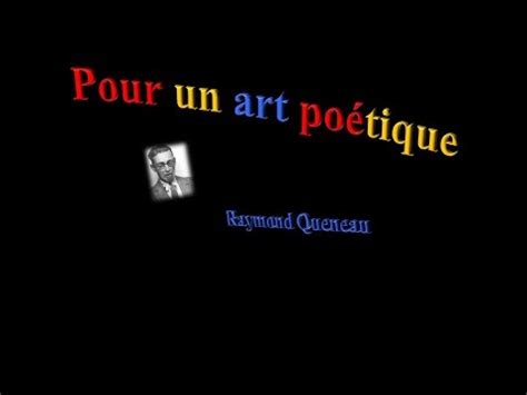 Pour un art poétique de Raymond Queneau YouTube