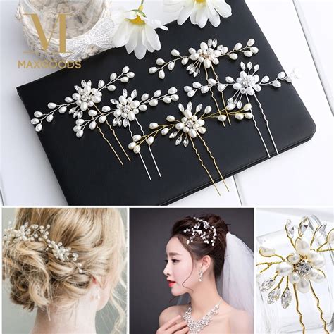 Buy Flower Crystal Hair Clips Women Fashion Pearl Flower Leaves Hair Pins