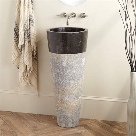 Winchester Java Black Marble Pedestal Sink Marble Bathroom Designs