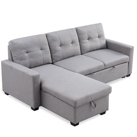 Mid Century Sectional Sofa With Pull Out Sleeper 82 X 60 X 35