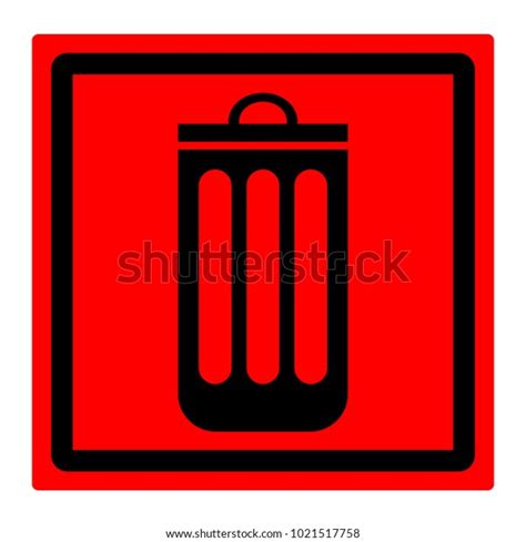 red square sign trash can black stock vector royalty free 1021517758 shutterstock