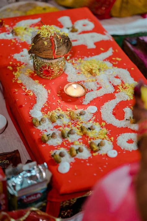 Indian Rituals On An Auspicious Day To Perform Pooja Stock Photo