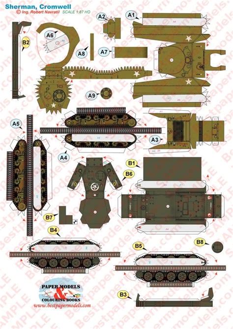 M A W Sherman Jumbo And Cromwell Avre Origamis Faceis Modelo De