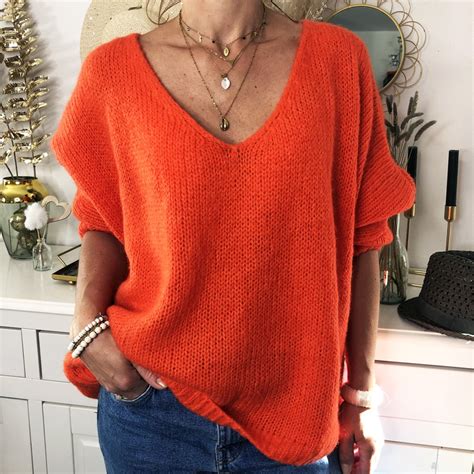 Home » pull gilet » pull nike orange homme. Pull Femme Oversize Orange Manches 3/4