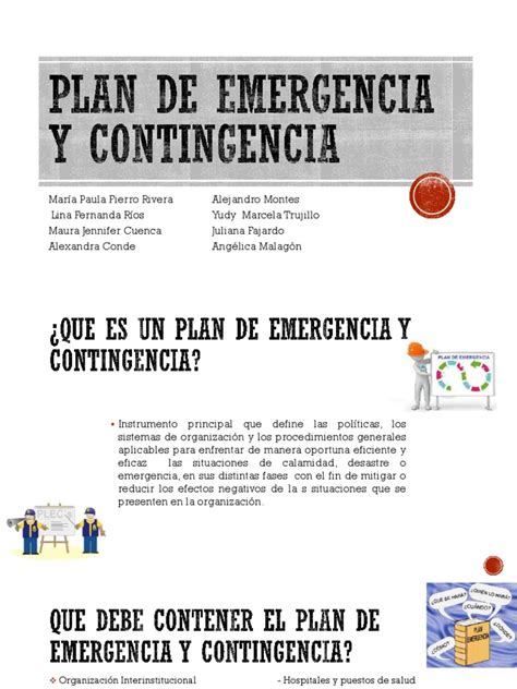 Plan De Emergencia Y Contingencia Pdf Planificación Riesgo