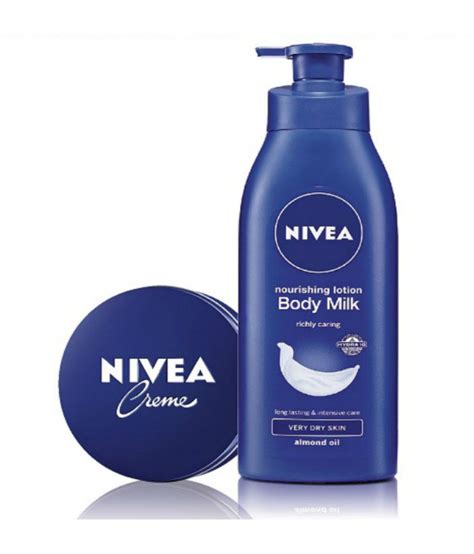 Rich mositure care, 24h noticeably smoother skin. Nivea Nourishing Body Milk 400ml + Nivea Cream 100ml: Buy ...
