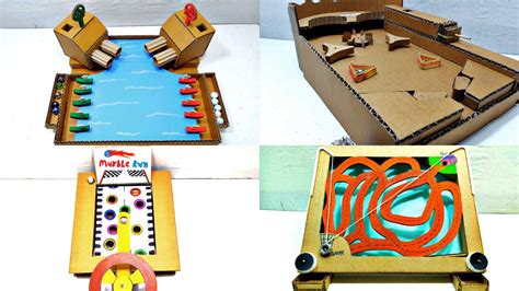 4 Cardboard Game At Home For Diy Youtube