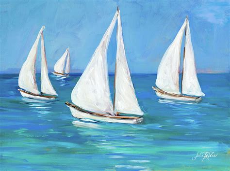 Sailboats I Painting By South Social D Pixels