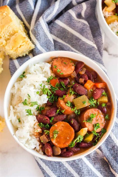 Easy Red Beans And Rice With Sausage Valeries Kitchen