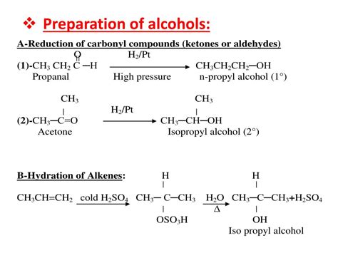 Ppt Preparation Andreactions Of Alcohols Powerpoint Presentation Id
