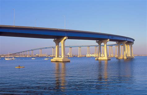 Coronado Bridge From Coronado Island To San Diego California San