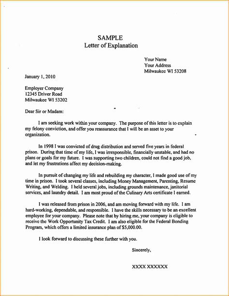 Sample For Explanation Letter