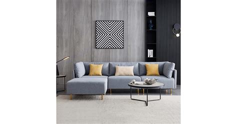 Best Modern Sectional Linen L Shaped Sectional Sofa 