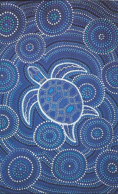 True Blue Aboriginal Art Small Notepad Turtles Campsite