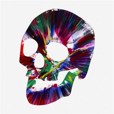 Skull Spin Painting By Damien Hirst B 1965 New River Fine Art