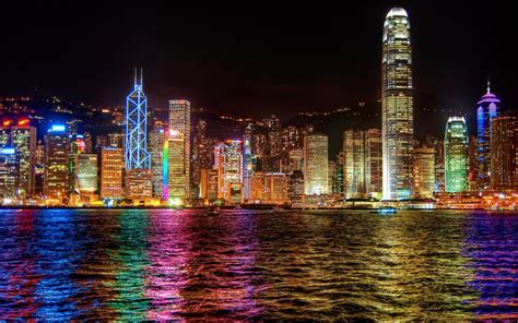 Hong Kong Gece Dünyaca Ünlü Şehirler Kanvas Tablo Arttablo