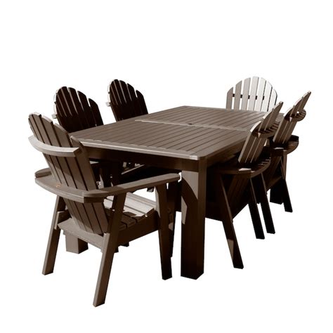 Highwood The Adirondack 7 Piece Brown Patio Dining Set In The Patio
